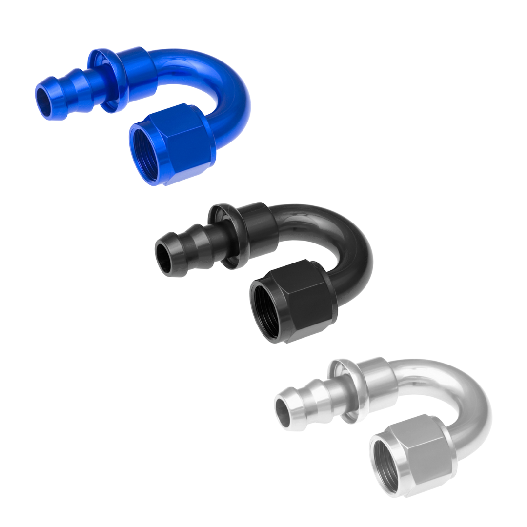 180° AN Push Lock Hose End